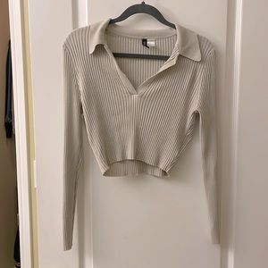 Knit Crop Top in beige